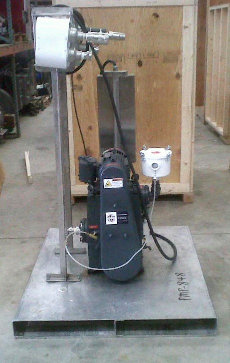 ***SOLD*** US Vacuum model RP-35 Rotary Piston Vacuum Pump and high efficiency condenser. Rated 37 CFM, 0.010 Torr. 2